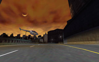 Police helicopter next to the hill, Empire City Windows